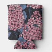 Rosa Lila auf dunkelblau Dosenkühler (Rückseite)