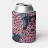 Rosa Lila auf dunkelblau Dosenkühler (Kanne Rückseite)