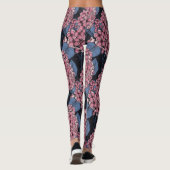 Rosa Lila auf dunkelblau Leggings (Rückseite)