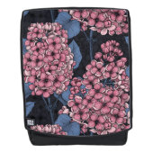 Rosa Lila auf dunkelblau Rucksack (Vorderseite)