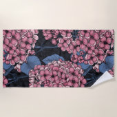 Rosa Lila auf dunkelblau Strandtuch (Vorderseite)