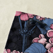 Rosa Lila auf dunkelblau Strandtuch (Beispiel)