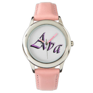 Rosa Lila Ava-Logo, Armbanduhr