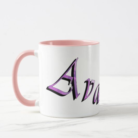 Rosa Lila Ava-Logo, Tasse (Links)