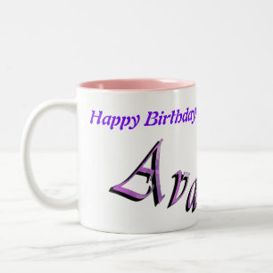 Rosa Lila Ava-Logo, Zweifarbige Tasse
