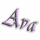 Rosa lila Ava Name, Aufkleber (Vorderseite)