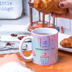 Rosa lila Backen Glitzer Cupcakes Logo Kaffeetasse