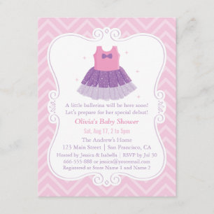 Rosa lila Balletttutu-Kleid Baby-Party für Mädchen Einladung