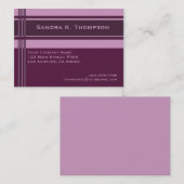 Rosa lila beruflicher Streifen-Block Visitenkarte (Vorne/Hinten)