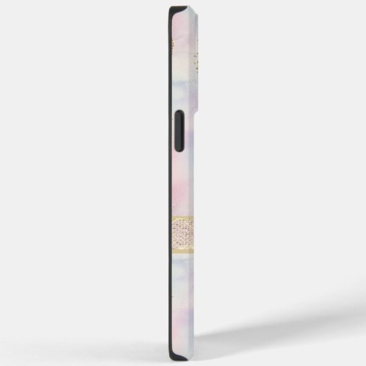 Rosa Lila, blassgrüne Imitate Glitzer Case-Mate iPhone Hülle (Rückseite / Rechts)