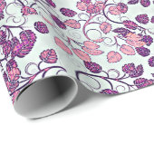 Rosa + Lila Blätter Geschenkpapier (Rolleneckpunkt)