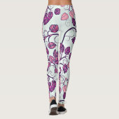 Rosa + Lila Blätter Leggings (Rückseite)