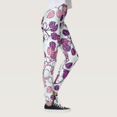 Rosa + Lila Blätter Leggings (Rechts)