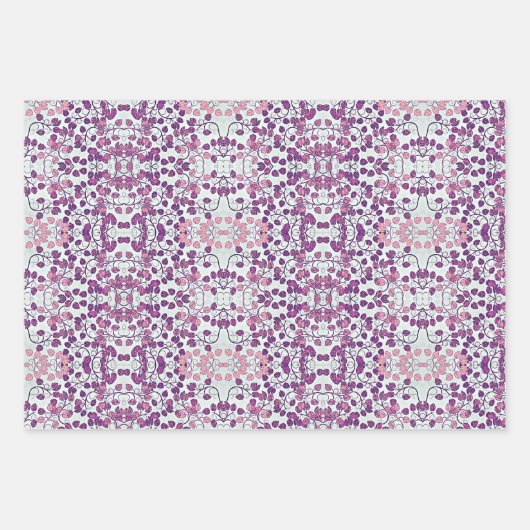 Rosa + Lila Blätter Papiertücher (Vorderseite 2)
