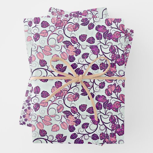 Rosa + Lila Blätter Papiertücher (Beispiel)