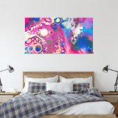 Rosa, Lila, blau Abstrakte Moderne Kunst Leinwanddruck (Insitu (Schlafzimmer))
