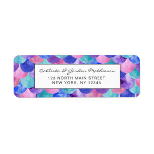 Rosa Lila Blau Aquamarine Wasserfarbe Meerjungensk