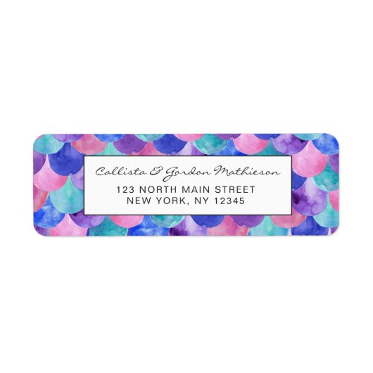 Rosa Lila Blau Aquamarine Wasserfarbe Meerjungensk (Vorne)