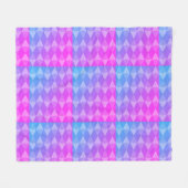 Rosa, Lila, Blau Diamantmuster Fleecedecke (Vorderseite (Horizontal))