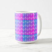 Rosa, Lila, Blau Diamantmuster Kaffeetasse (VorderseiteRechts)