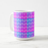 Rosa, Lila, Blau Diamantmuster Kaffeetasse (Vorderseite Links)