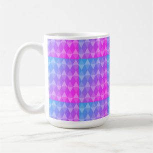 Rosa, Lila, Blau Diamantmuster Kaffeetasse