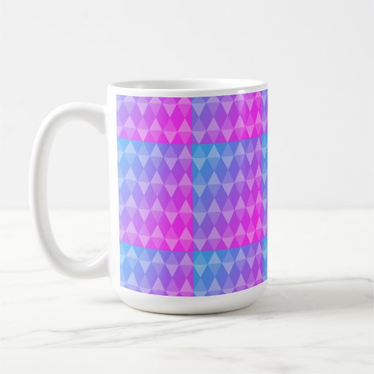Rosa, Lila, Blau Diamantmuster Kaffeetasse (Links)