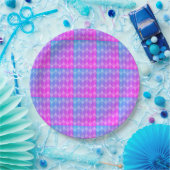 Rosa, Lila, Blau Diamantmuster Pappteller (Party)