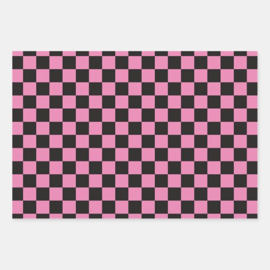 Rosa Lila Blau geprüft Geschenkpapier Set (Vorderseite)