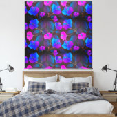 Rosa Lila blaue Blumen Leinwanddruck (Insitu (Schlafzimmer))