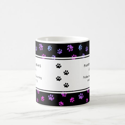 Rosa Lila blaue Paw druckt Beruflichen Salon für H Kaffeetasse (Mittel)