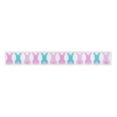 Rosa, lila, blauer Hasen Grosgrain Ribbon Ripsband (Vorderseite)