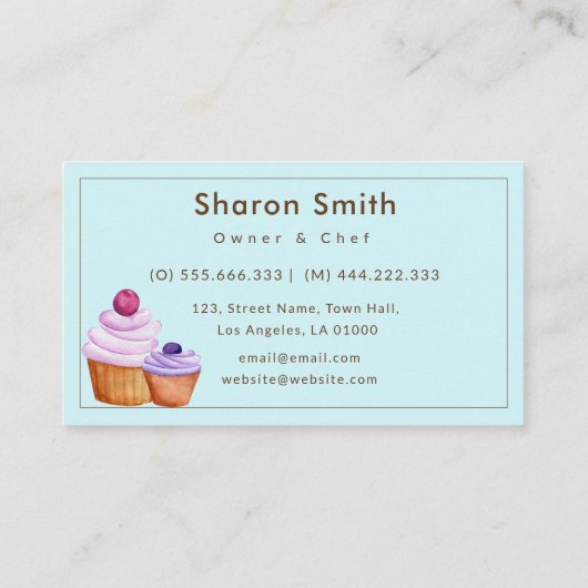 Rosa Lila Blaues Backbacken Visitenkarte (Rückseite)