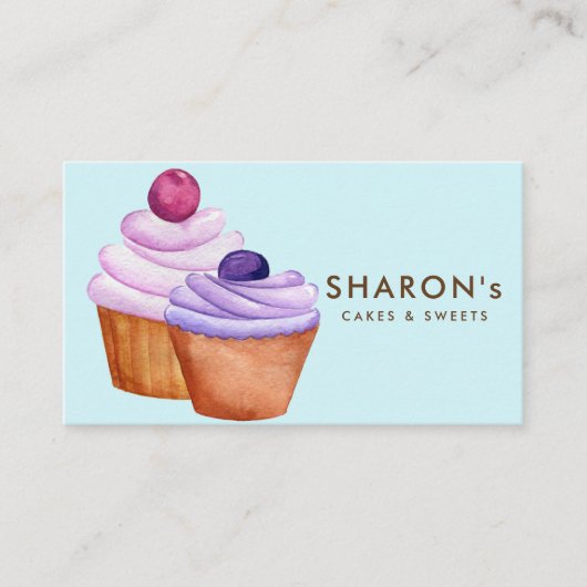 Rosa Lila Blaues Backbacken Visitenkarte (Vorderseite)