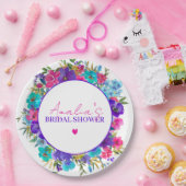 Rosa Lila blaues Brautparty Pappteller (Party)