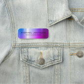 Rosa Lila blaues Edelstahlmetall Namensschild (Beispiel)