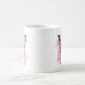Rosa Lila blorschwarze Buchstabenmonogramm W Kaffeetasse (Mittel)