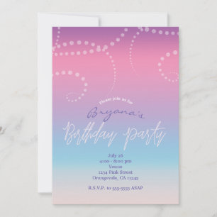 Rosa Lila Blue Glam Geburtstagsparty Einladungen