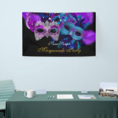 Rosa Lila Blue Masken Masquerade Party Banner (Messeveranstaltung)