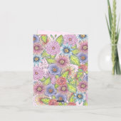 Rosa Lila blühende Blume Muttertag Karte (Rückseite)