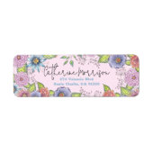 Rosa Lila blühende Blume Rücksendeadresse (Vorne)