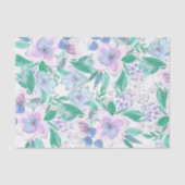 Rosa Lila blühende Blume und grüne Blätter Seidenpapier (Vorderseite)