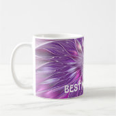 Rosa Lila Blume Abstraktes Fraktal Kaffeetasse (Links)