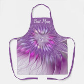 Rosa Lila Blume Abstraktes Fraktal Schürze (Vorderseite)