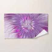 Rosa Lila Blume Leidenschaft Abstraktes Fraktal Ku Badhandtuch Set (Handtuch)