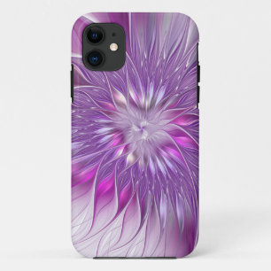 Rosa Lila Blume Leidenschaft Abstraktes Fraktal Ku Case-Mate iPhone Hülle