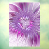 Rosa Lila Blume Leidenschaft Abstraktes Fraktal Ku Fensteraufkleber (Blatt 3)