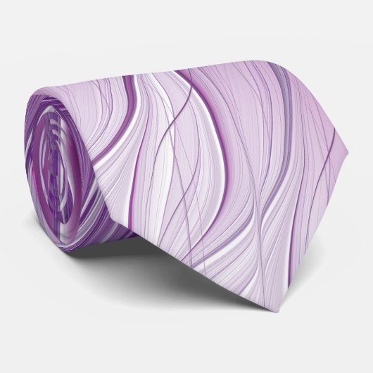 Rosa Lila Blume Leidenschaft Abstraktes Fraktal Ku Krawatte (Gerollt)