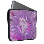 Rosa Lila Blume Leidenschaft Abstraktes Fraktal Ku Laptopschutzhülle (Vorne Rechts)