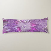Rosa Lila Blume Leidenschaft Abstraktes Fraktal Ku Seitenschläferkissen (Rückseite)